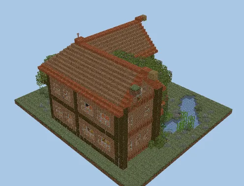 Survival Oak and Spruce Cottage Minecraft schematic preview