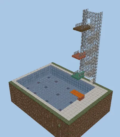 Giant Swimming Pool With Jumpboards Minecraft schematic