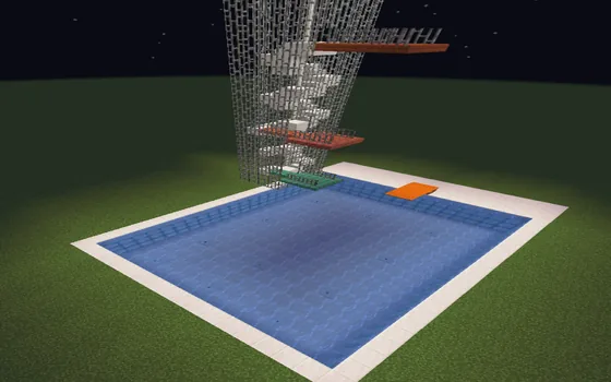 Giant Swimming Pool With Jumpboards Minecraft schematic
