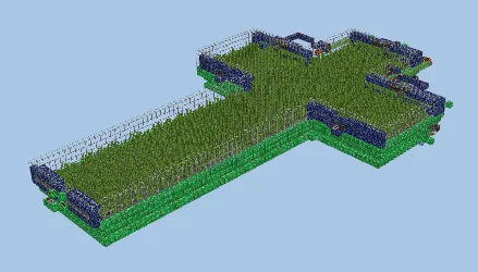 Sword Shaped Sugar Cane Farm Minecraft schematic