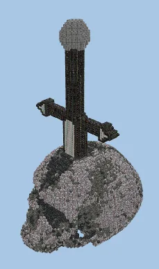 Sword Through Skeleton Skull Minecraft schematic