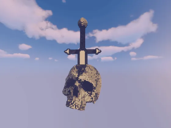 Sword Through Skeleton Skull Minecraft schematic