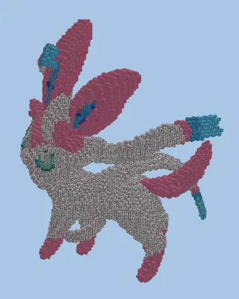 Sylveon Fairy Type Pokemon Statue Minecraft schematic