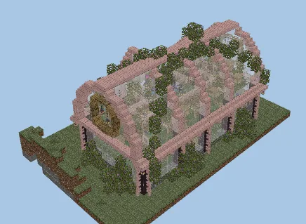Symmetrical Oak and Glass Botanical Greenhouse Minecraft schematic