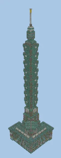 Taipei 101 Minecraft Replica Minecraft schematic