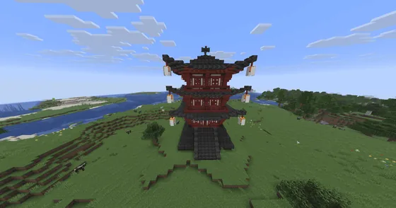 Three Story Japanese Pagoda Minecraft schematic