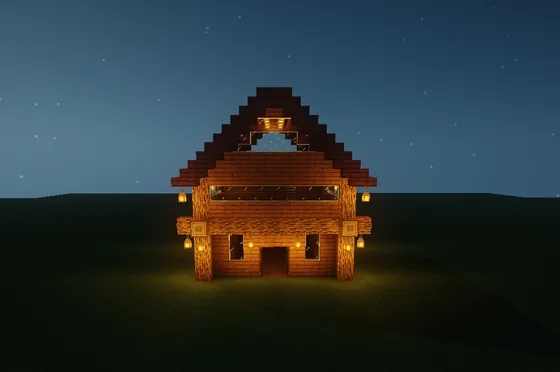 Three Story Wooden House Minecraft schematic