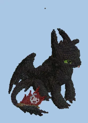 Toothless Dragon Mountain Sculpture Minecraft schematic preview
