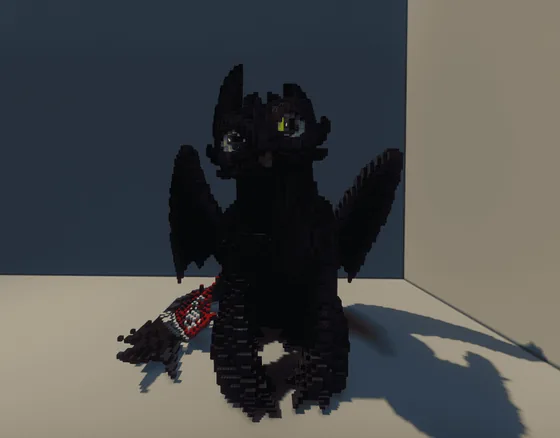 Toothless Dragon Mountain Sculpture Minecraft schematic