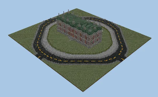 Town Hall Building With Road Minecraft schematic