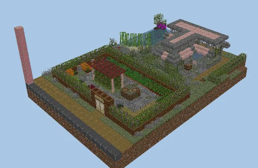 Town Vegetable Garden and Well Minecraft schematic preview