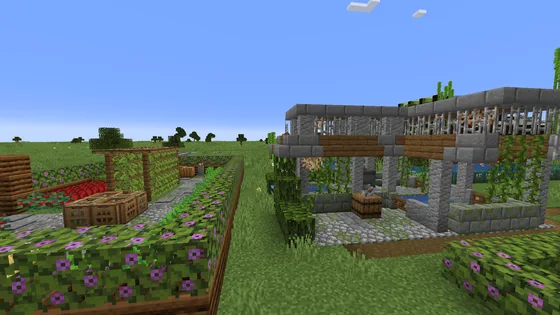 Town Vegetable Garden and Well Minecraft schematic