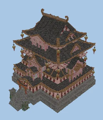 Traditional Japanese Feudal Fortress Build Minecraft schematic