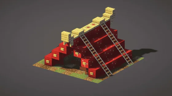 Traditional Japanese Style Tent Schematic Minecraft schematic