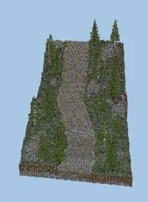 Tree-Lined Street Diorama Minecraft schematic