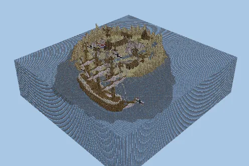 Tropical Beach Mountain Retreat Minecraft schematic preview