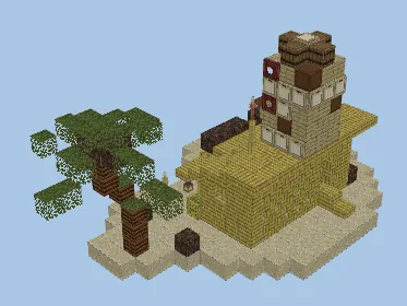 Tropical Island Tiki Bar Build Minecraft schematic preview