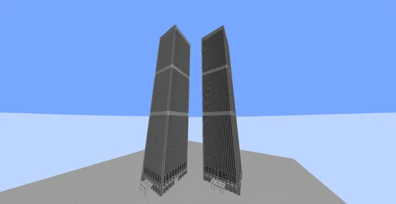 Twin Towers Sugar Cane Farm Structure Minecraft schematic