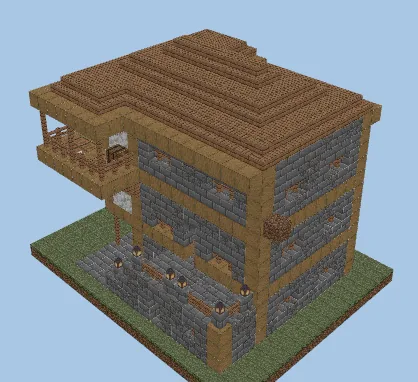 Two Story Bungalow Home Minecraft schematic preview