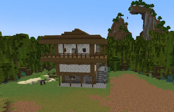 Two Story Bungalow Home Minecraft schematic