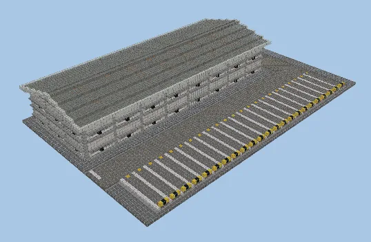 Two Story Warehouse With Parking Minecraft schematic