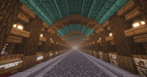 Underground Trading Hall Interior Design Minecraft schematic