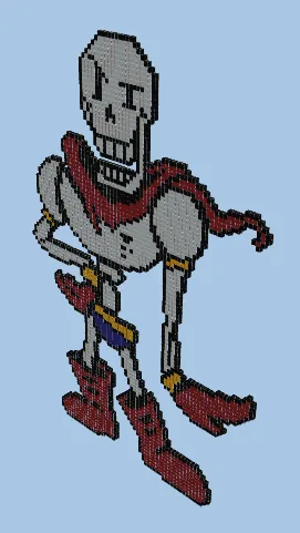 Undertale Papyrus Combat Sprite Pixel Art Minecraft schematic preview