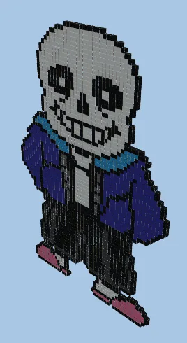 Undertale Sans Combat Pixel Art Minecraft schematic