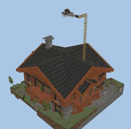 Universal Wood Farm with Decorative House Design Minecraft schematic