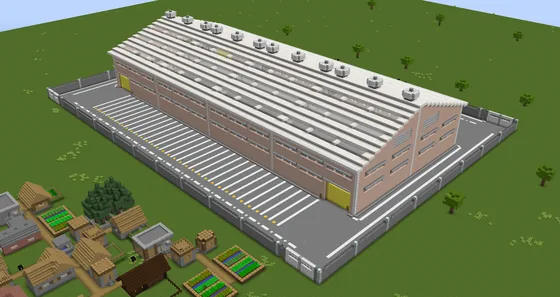 Urban Warehouse Storage Building Minecraft schematic