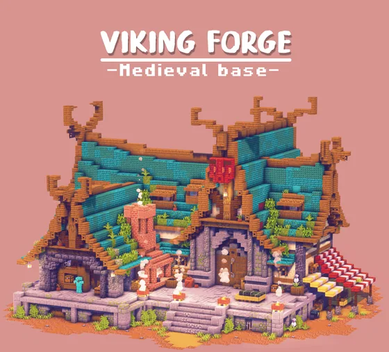 Cozy Viking House With Interior Minecraft schematic