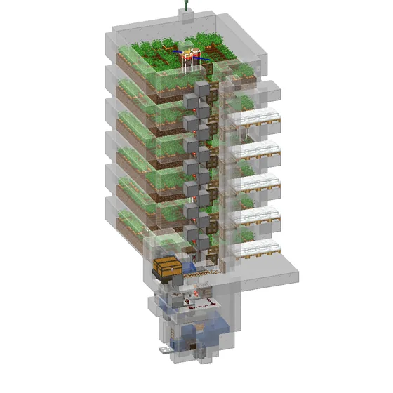 Village Farm with Controlled Storage Minecraft schematic