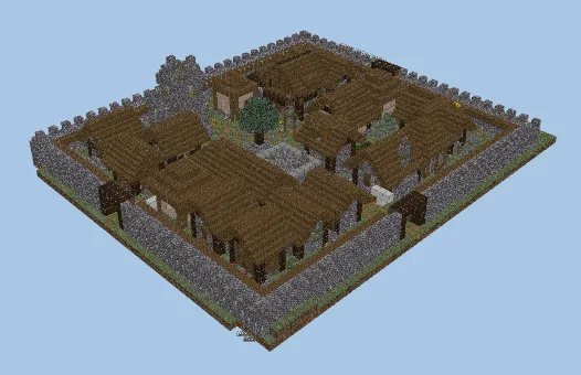 Walled NPC Village Build Minecraft schematic