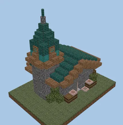 Warped Village - Nether Build Series Minecraft schematic