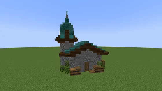 Warped Village - Nether Build Series Minecraft schematic