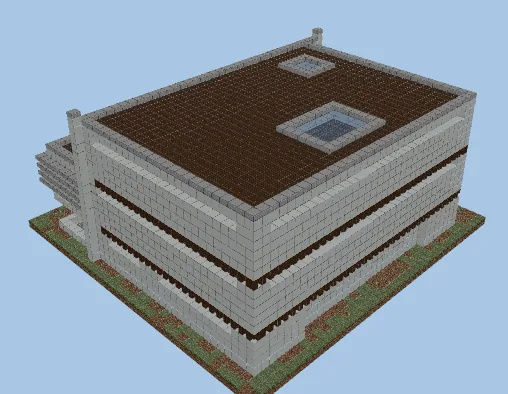 White Concrete Modern Mansion Minecraft schematic preview