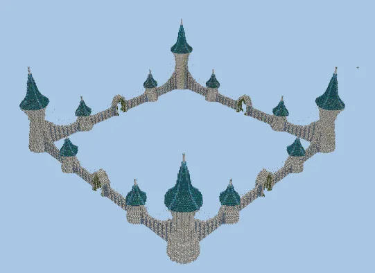 White Cyan Palace Walls Minecraft schematic