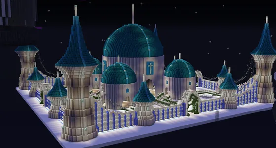 White Cyan Palace Walls Minecraft schematic