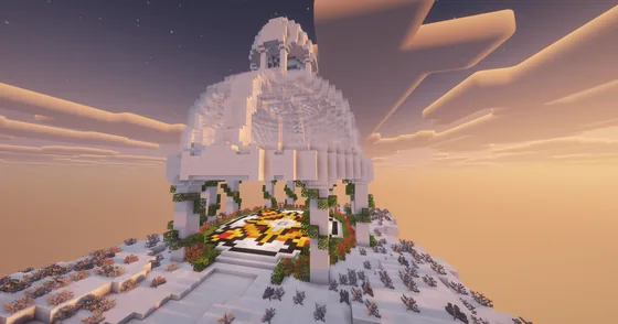 White Dome Spawn Decoration Minecraft schematic