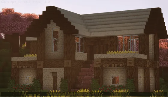 Wooden Starter Home For Two Minecraft schematic