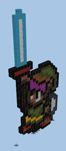 Zelda Link Master Sword Pixel Art Minecraft schematic