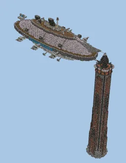 Vintage Zeppelin Tower and Control Structure Minecraft schematic