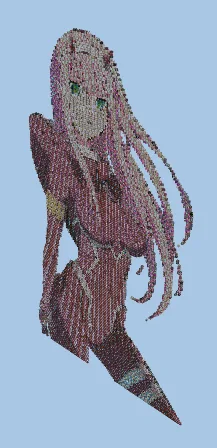 Zero Two Pixel Art Build Minecraft schematic